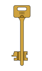 The key to the apartment or house. Flat icon, object on a white background.
