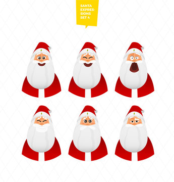 Santa Claus characters emotions set for your design