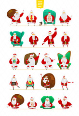 Big Santa Claus characters  set for your design