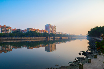 Fototapeta premium march,2, 2016 China: Guangzhou City Building in the morning, taken from a high angle