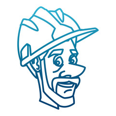 Worker face with helmet cartoon icon vector illustration graphic design