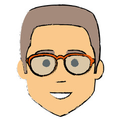 young man head avatar character