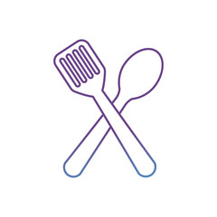 spatula and spoon icon over white background vector illustration