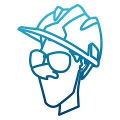 Cartoon worker with tool icon vector illustration graphic design