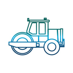 road roller truck icon over white background vector illustration