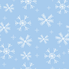 Vector seamless winter pattern. Background with snowflakes. Design element for decor, web, prints, digital, wrapping paper. EPS10.
