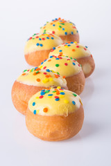 Sweet mini donut on background