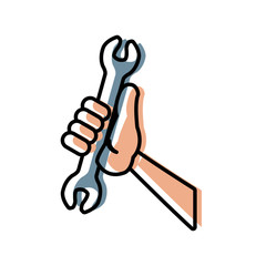 Wrench construction tool icon vector illustration graphic design