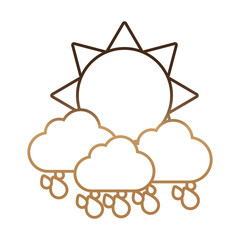 sun and clouds icon over white background vector illustration