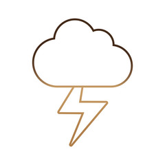 cloud and thunder icon over white background vector illustration