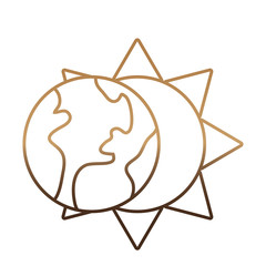 sun and earth planet icon  icon over white background vector illustration