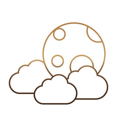 moon and cloud icon over white background vector illustration