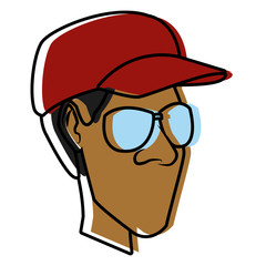 Man with hat icon vector illustration graphic design