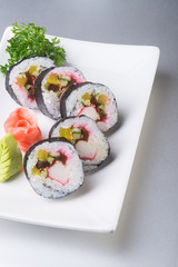 japanese cuisine. sushi on the background