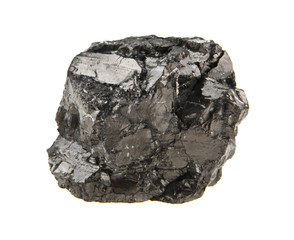coal isolated on white background closeup