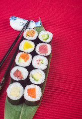 japanese cuisine. sushi on the background