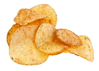 chips isolated on a white background closeup
