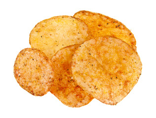 chips isolated on a white background closeup