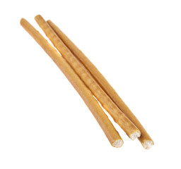 bread sticks isolated on white background close-up