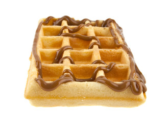 waffles in caramel isolated on white background