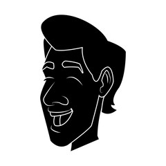 Adult man face cartoon icon vector illustration graphic design