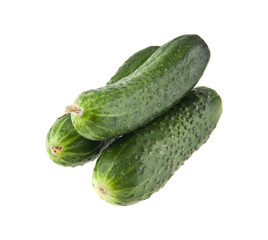 cucumbers isolated on white background closeup