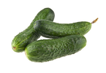 cucumbers isolated on white background closeup