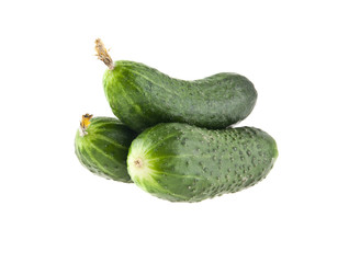 cucumbers isolated on white background closeup