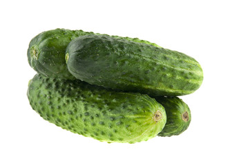 cucumbers isolated on white background closeup