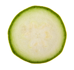 zucchini isolated on a white background closeup