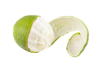 lime isolated on white background closeup