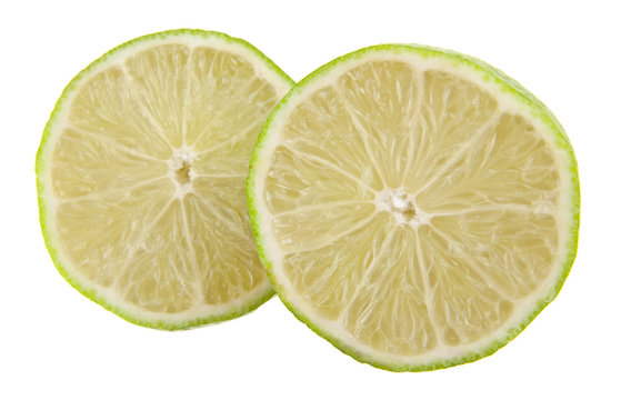 lime isolated on white background closeup