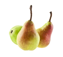 pears isolated on white background closeup