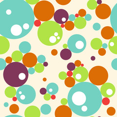 Abstract seamless colorful bubbles pattern.