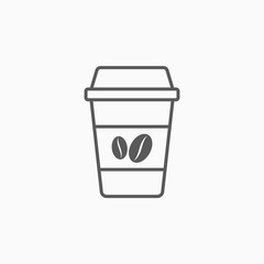 Disposable coffee cup icon