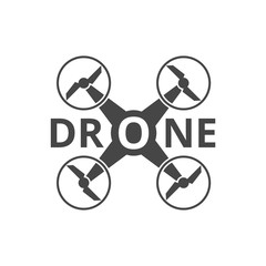 Drone icon, Silhouette quadrocopter a top view icon