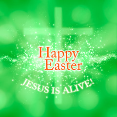 Happy Easter greeting card Jesus is alive