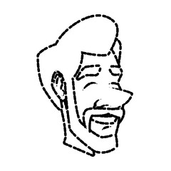 Adult man face cartoon icon vector illustration graphic design