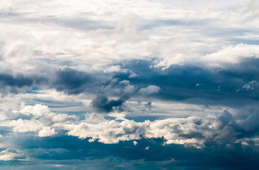 Obraz premium blue sky with the clouds from the plane view