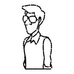 Adult man face cartoon icon vector illustration graphic design