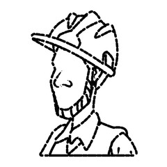 Cartoon worker with tool icon vector illustration graphic design