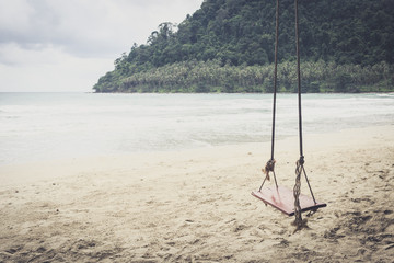 Swing on the beach, Kood island, Thailand