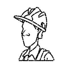 Cartoon worker with tool icon vector illustration graphic design