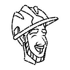 Cartoon worker with tool icon vector illustration graphic design