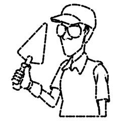 Cartoon painter with tool icon vector illustration graphic design