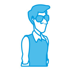 Adult man face cartoon icon vector illustration graphic design