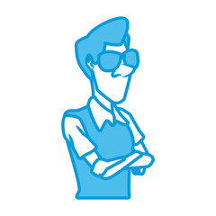 Adult man face cartoon icon vector illustration graphic design