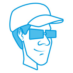 Man with hat icon vector illustration graphic design