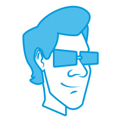 Adult man face cartoon icon vector illustration graphic design