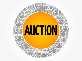 AUCTION words cloud collage, business concept background